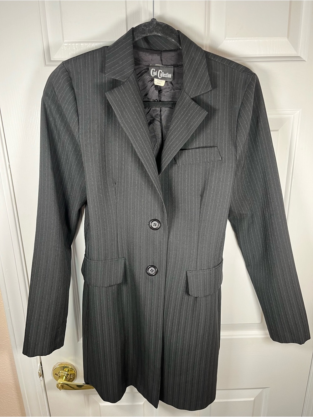 Cool Collection Silver Metallic Striped Coat - Size Small